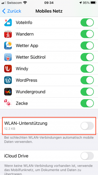 iOS14 WLAN Unterstützung